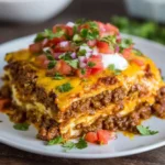 Cheesy Taco Lasagna with Ground Beef