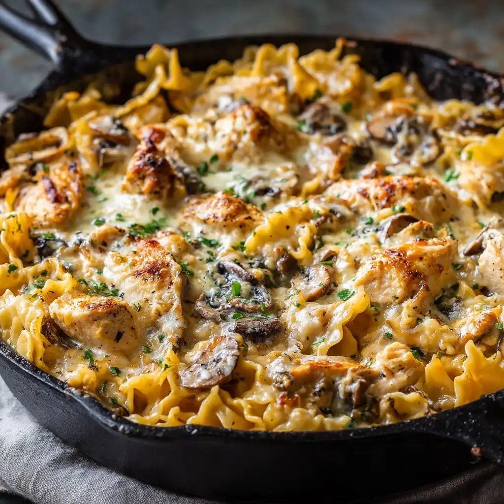 Chicken and Mushroom Skillet Lasagna