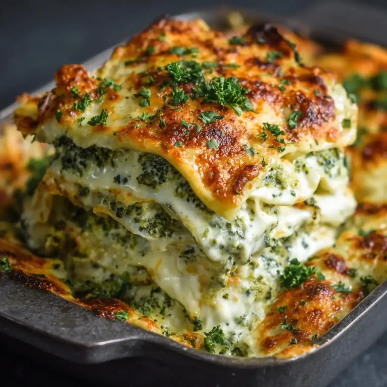 Creamy Broccoli Spinach Lasagna