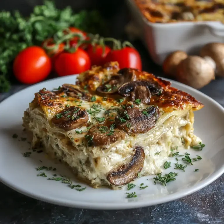 Creamy Garlic Mushroom Lasagna