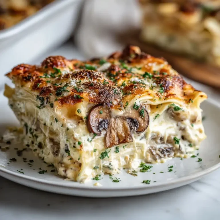 Creamy Mushroom Alfredo Lasagna