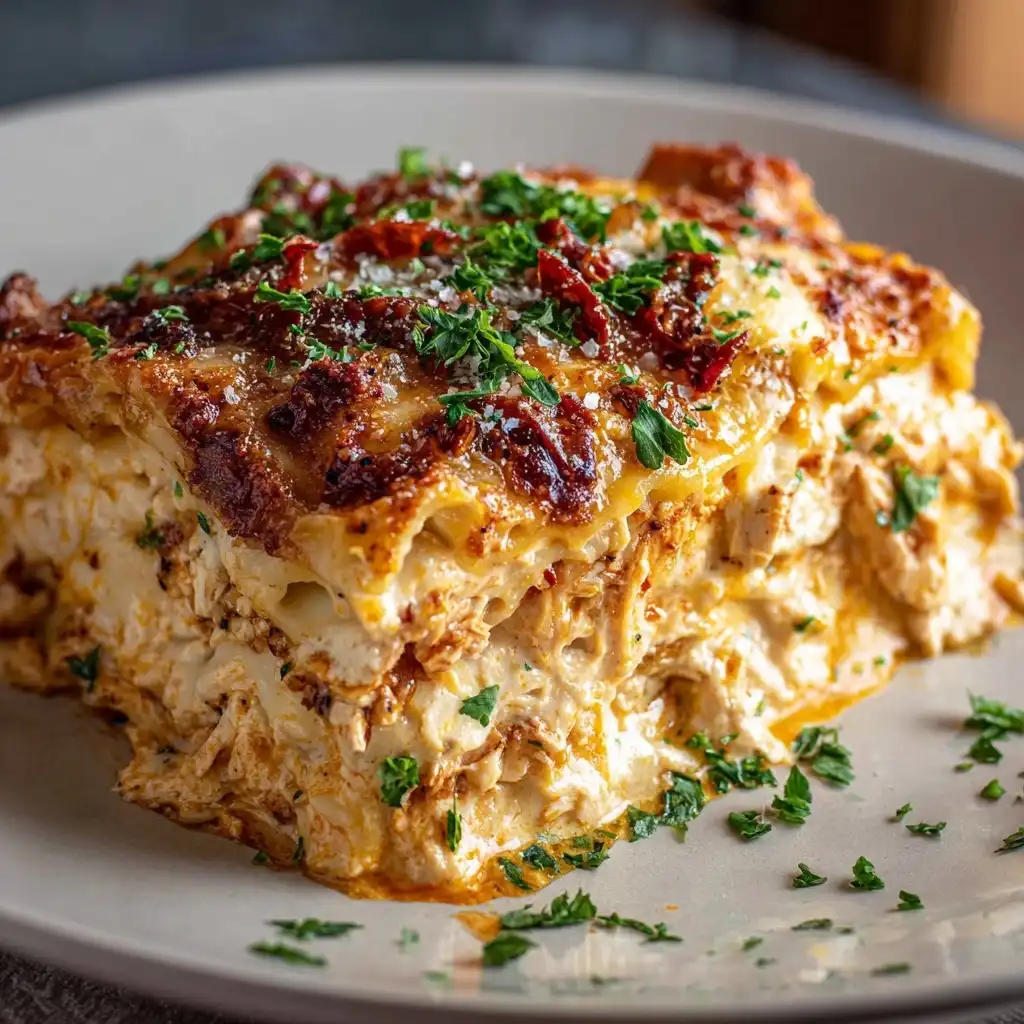 Creamy Sun-Dried Tomato Chicken Lasagna