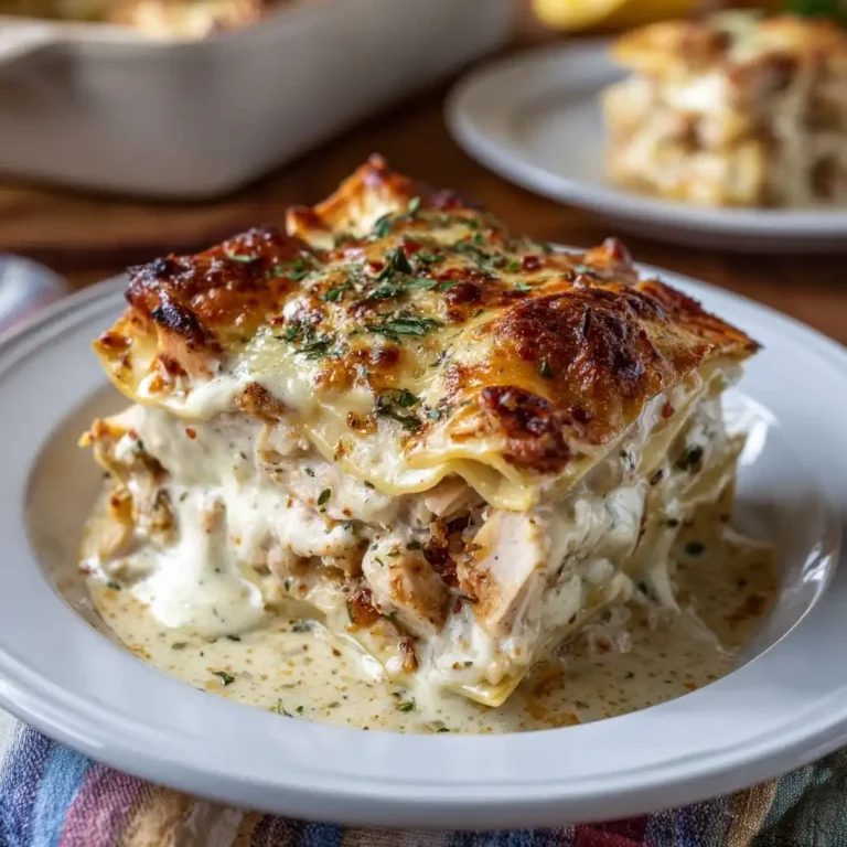Lemon Garlic Chicken Lasagna