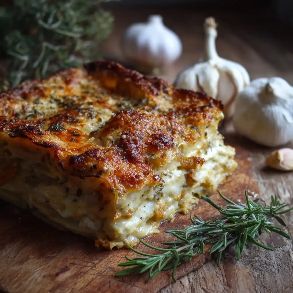 Rustic Roasted Garlic Lasagna