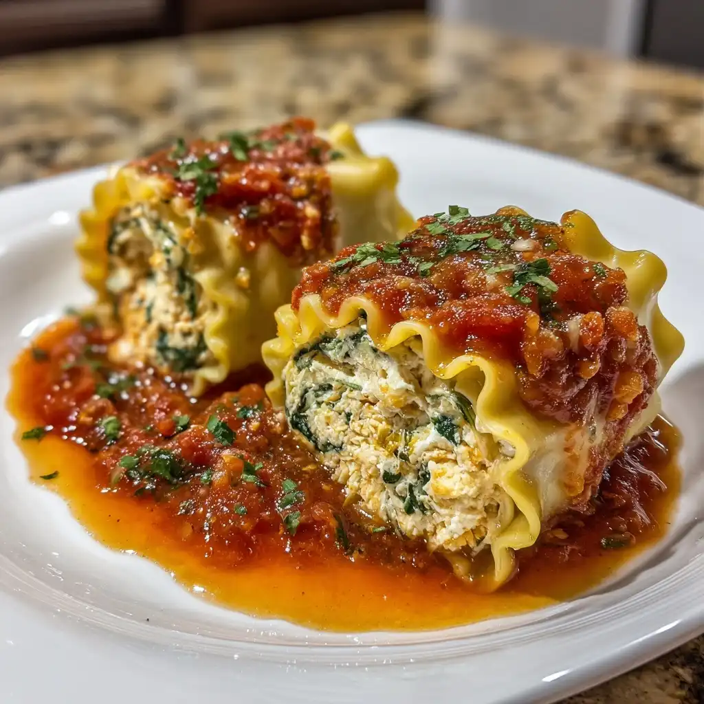 Spinach Ricotta Lasagna Rolls