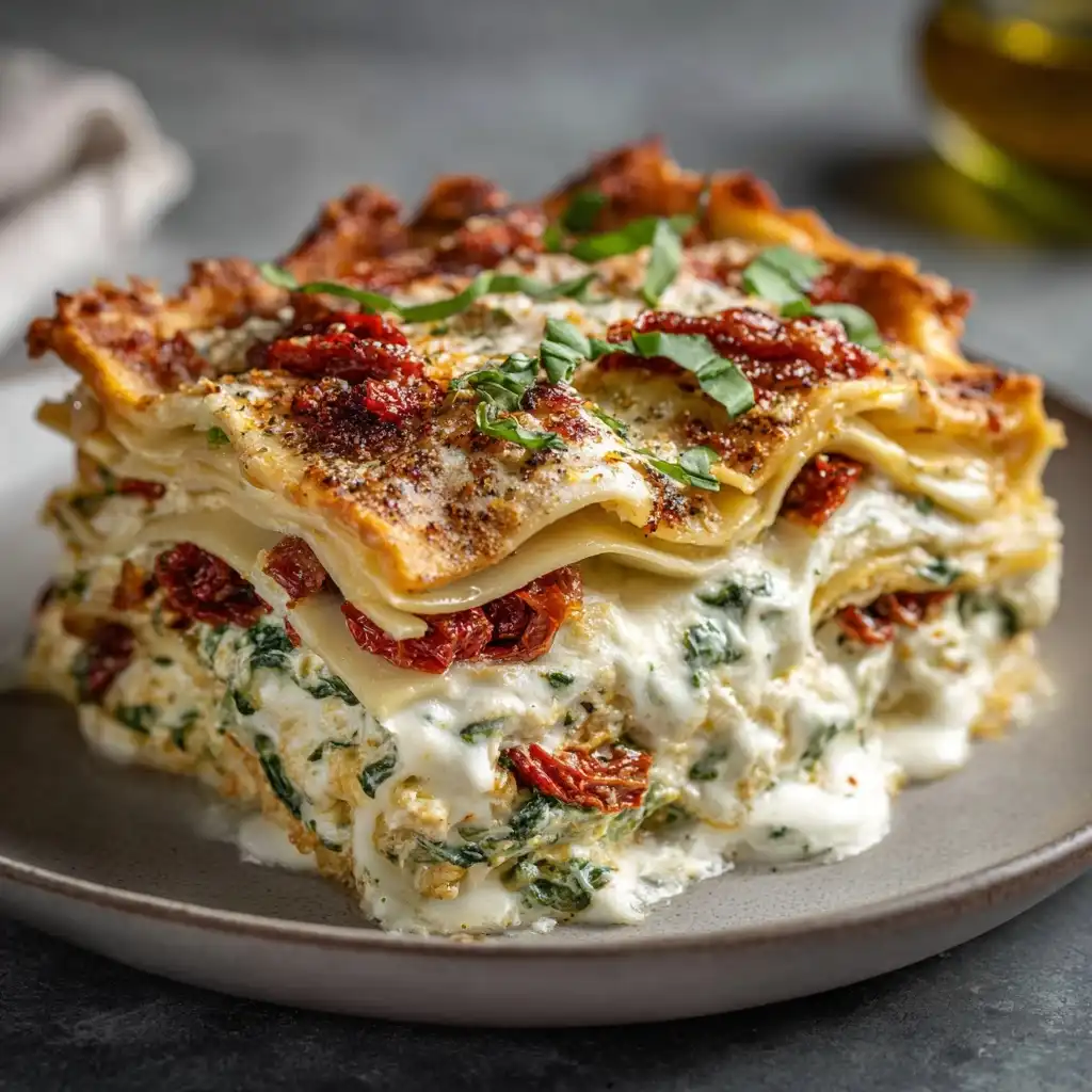 Sun-Dried Tomato Spinach Lasagna