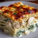 White Chicken Spinach Lasagna