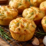 Golden crust garlic rosemary focaccia muffins