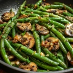 Savory Garlic Butter Green Beans & Mushrooms