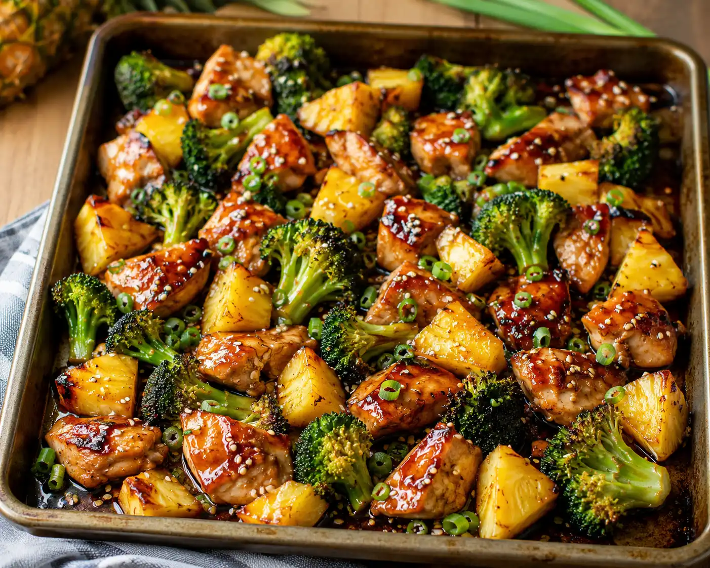 Teriyaki Sheet Pan Pineapple Chicken And Broccoli