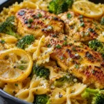 Zesty Cowboy Butter Lemon Bowtie Chicken & Broccoli Delight!